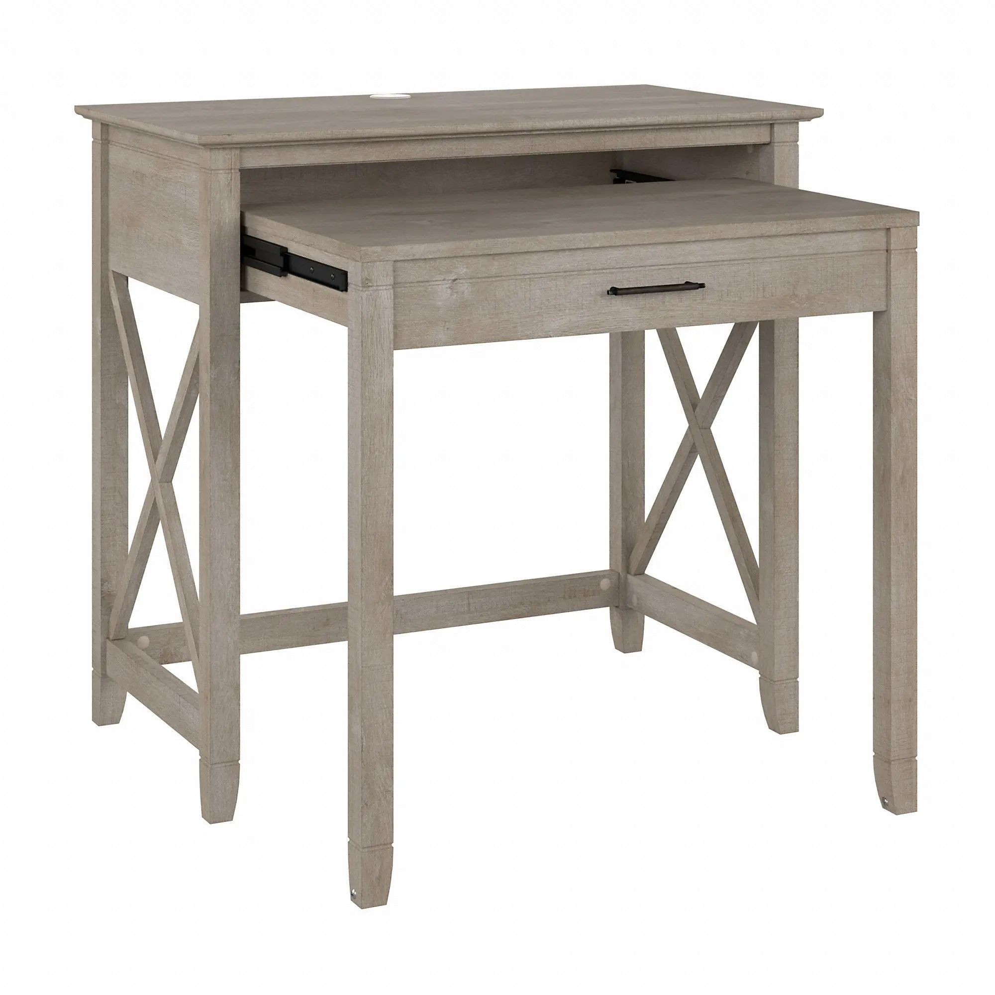 KWD136WG-03 Key West Farmhouse Washed Gray 36W Pull Out Writing Desk-2