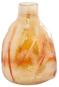 14 Inch Orange and White Vase