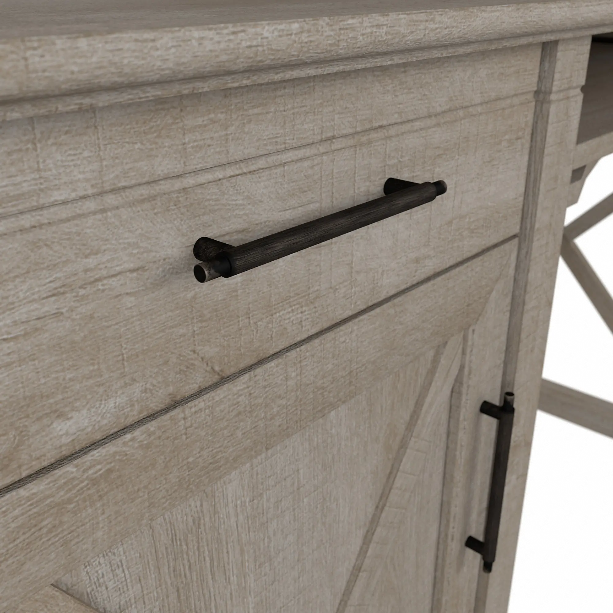 KWD248WG-03 Key West Farmhouse Washed Gray 48W Desk with Hutch-4