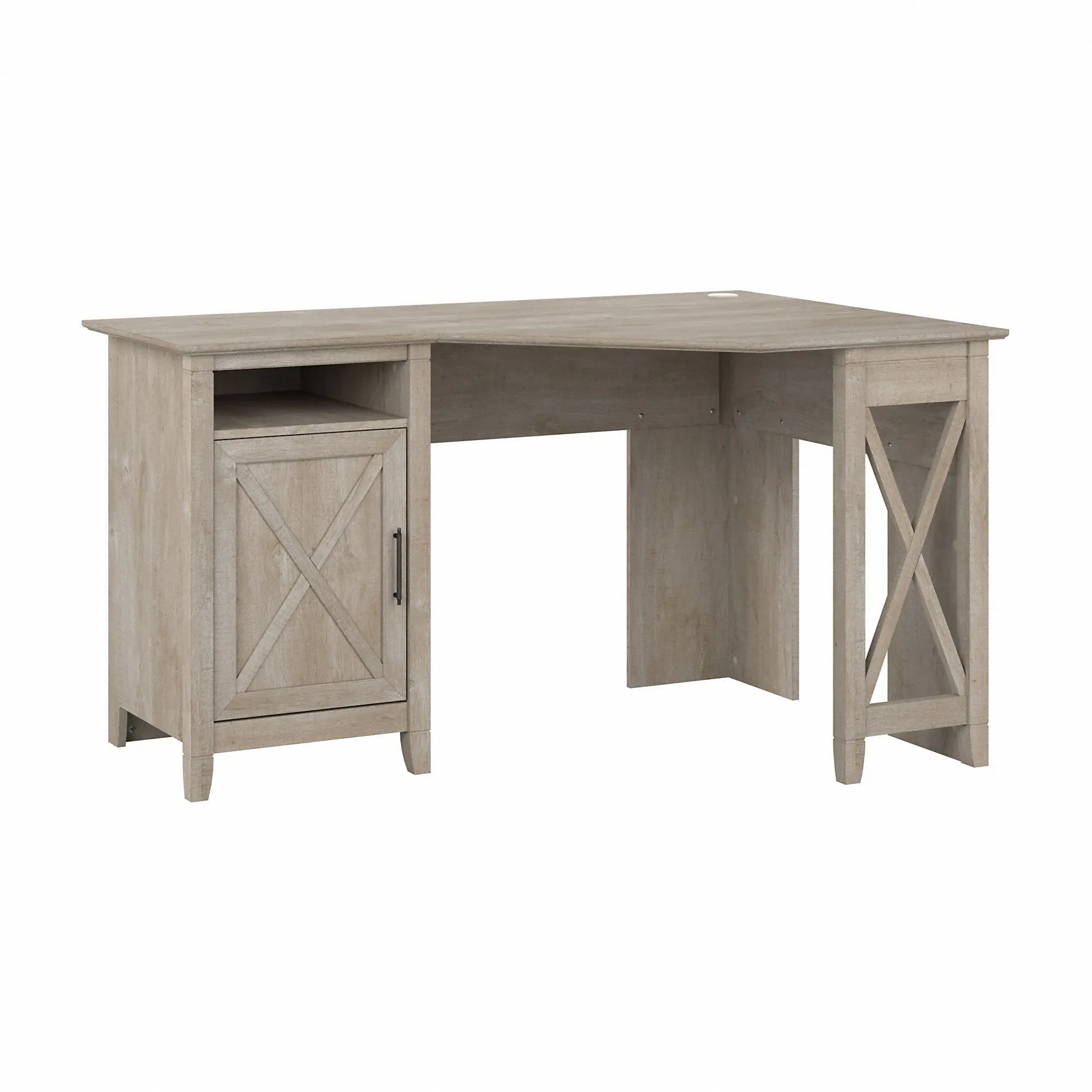 KWD254WG-03 Key West Farmhouse Washed Gray 54W Corner Desk-2