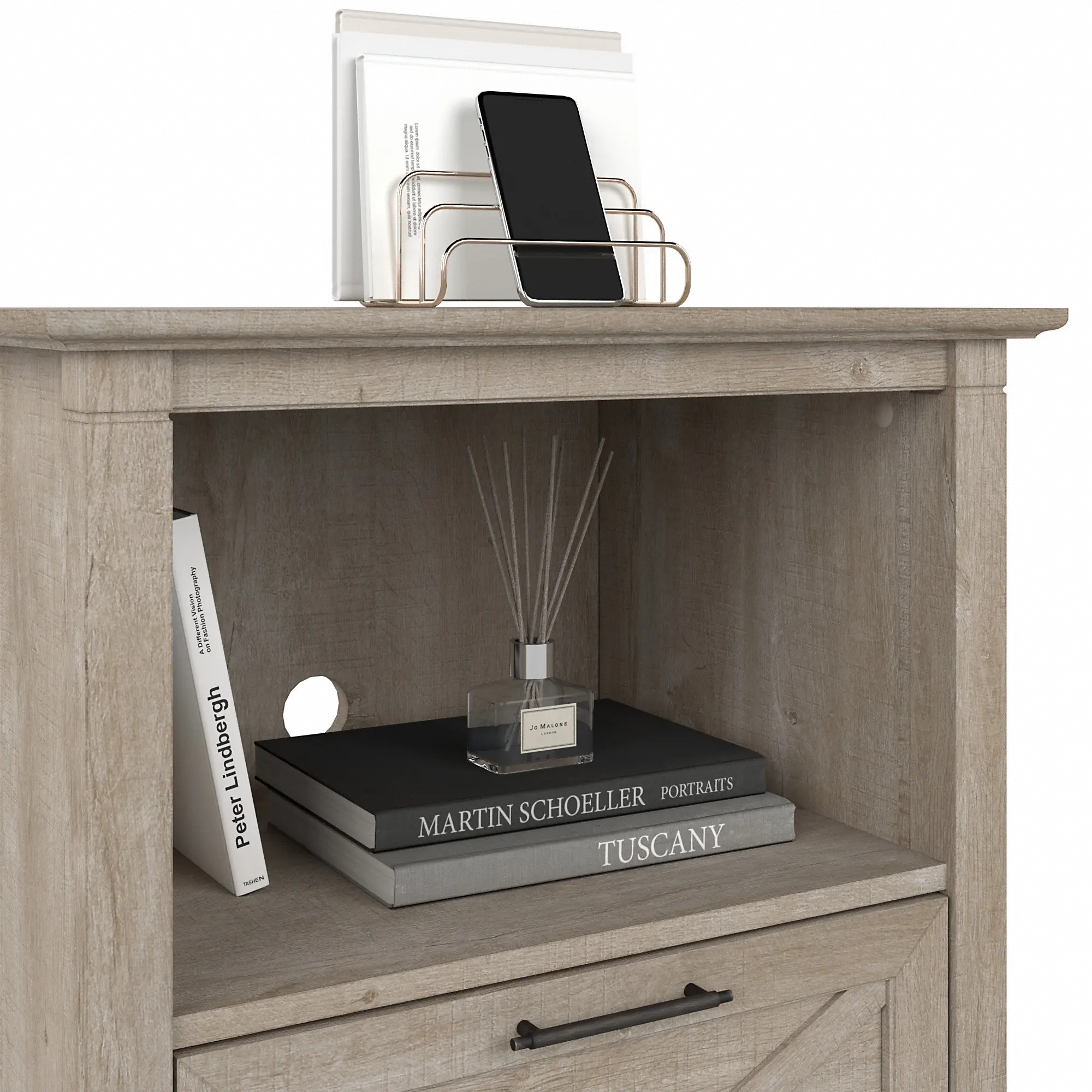 KWF124WG-03 Key West Farmhouse Washed Gray 1-Drawer File Table Stand-5