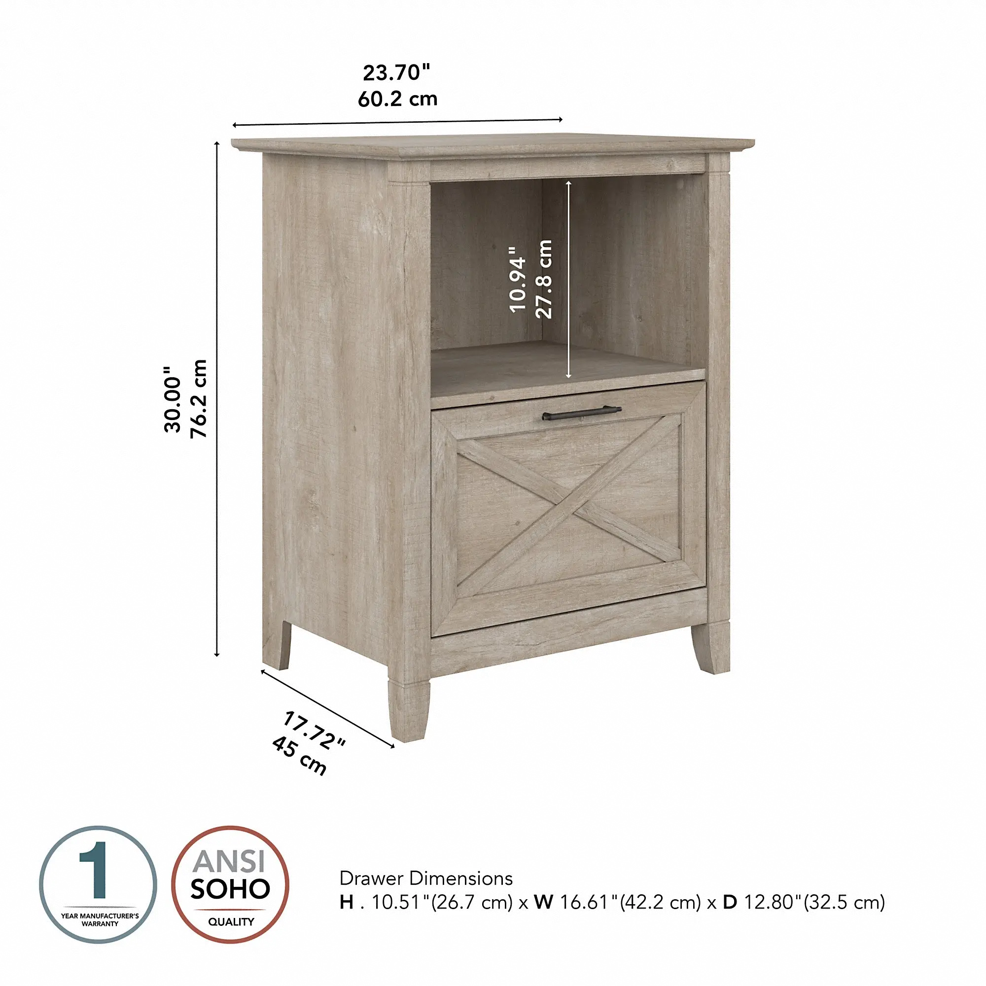 KWF124WG-Z1 Key West Farmhouse Washed Gray End Table-6