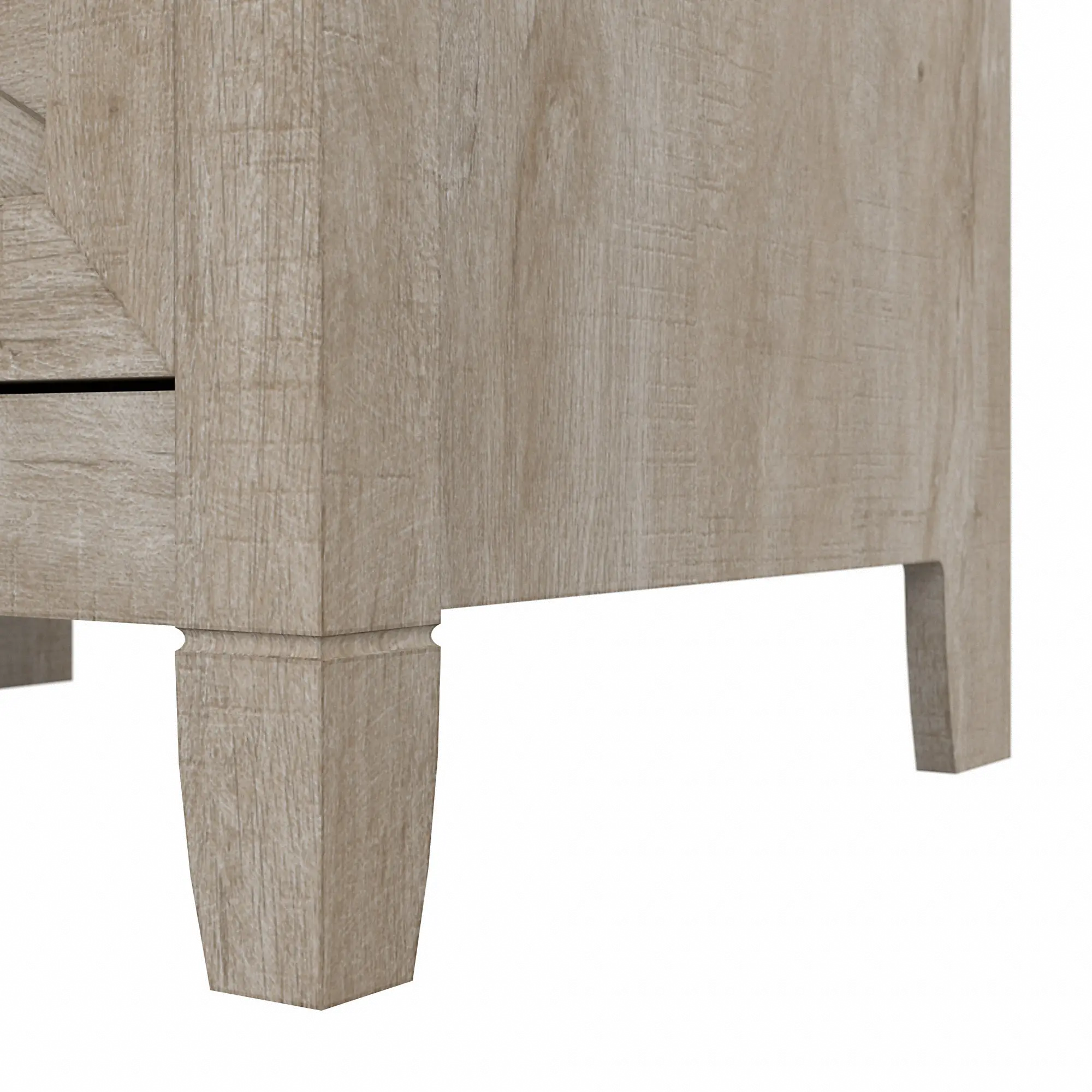 KWS050WG Key West Farmhouse Washed Gray Corner Desk with 2-Shelf Bookcase, and File Cabinet-4
