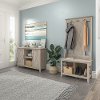 Key West Farmhouse Washed Gray Shoe Bench and Hall Tree with Small Storage
