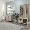 KWS055WG Key West Farmhouse Washed Gray Shoe Bench Hall Tree and Secretary Desk - Bush Furniture