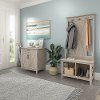 Key West Farmhouse Washed Gray Shoe Bench and Hall Tree with Secretary Desk