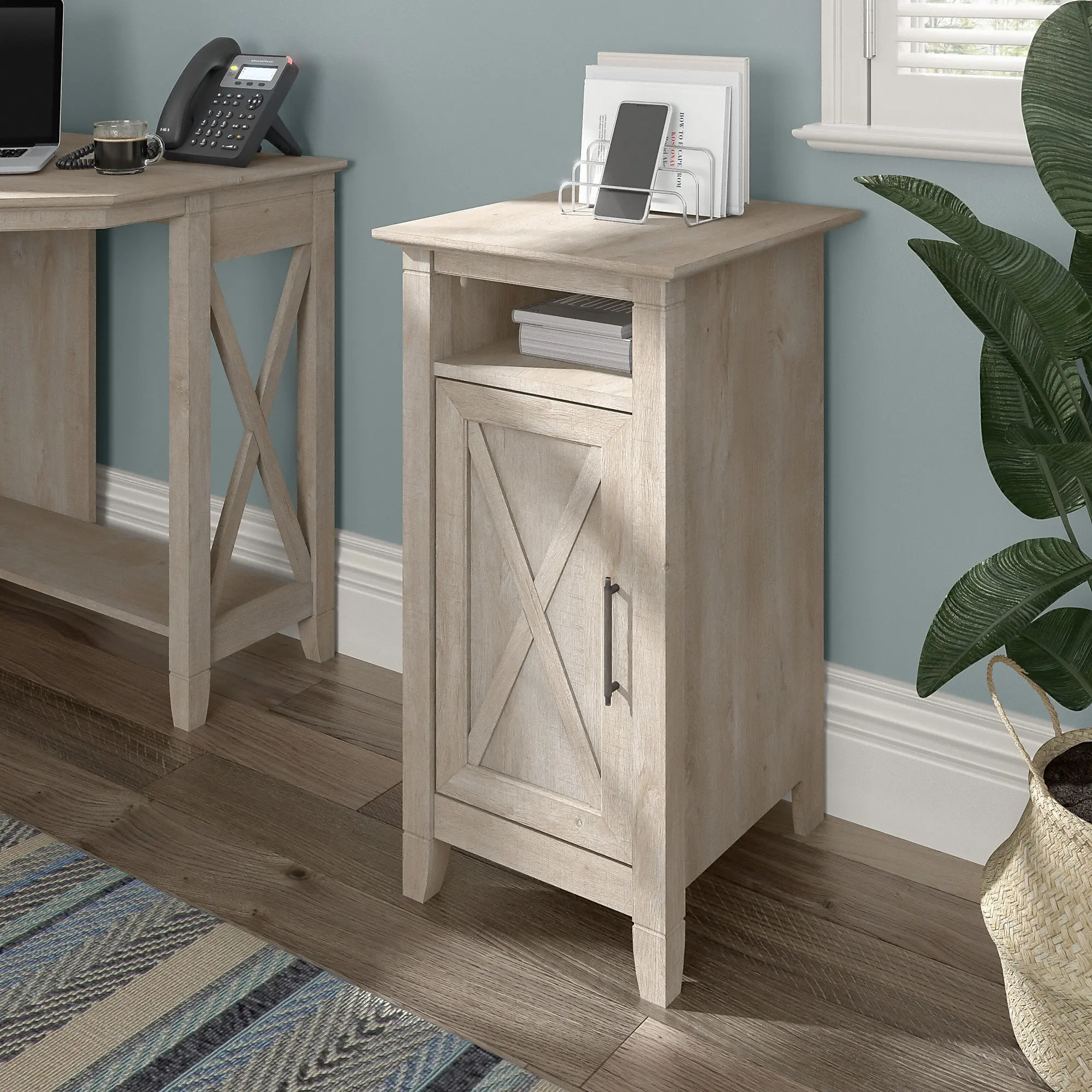 KWS116WG-03 Key West Washed Gray Storage Cabinet-1