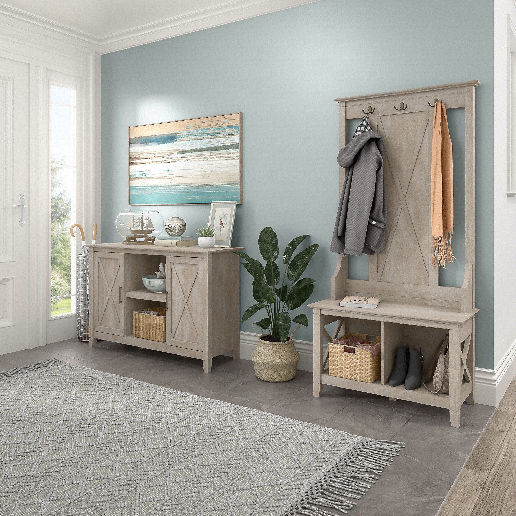 Key West Washed Gray Accent Cabinet-2