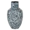 Mother of Pearl Blue Lacquer 15.5 Vase