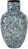 Mother of Pearl Blue Lacquer 15.5 Vase