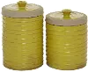 Farmhouse Chic Yellow Stoneware Canister