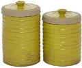 Farmhouse Chic Yellow Stoneware Canister