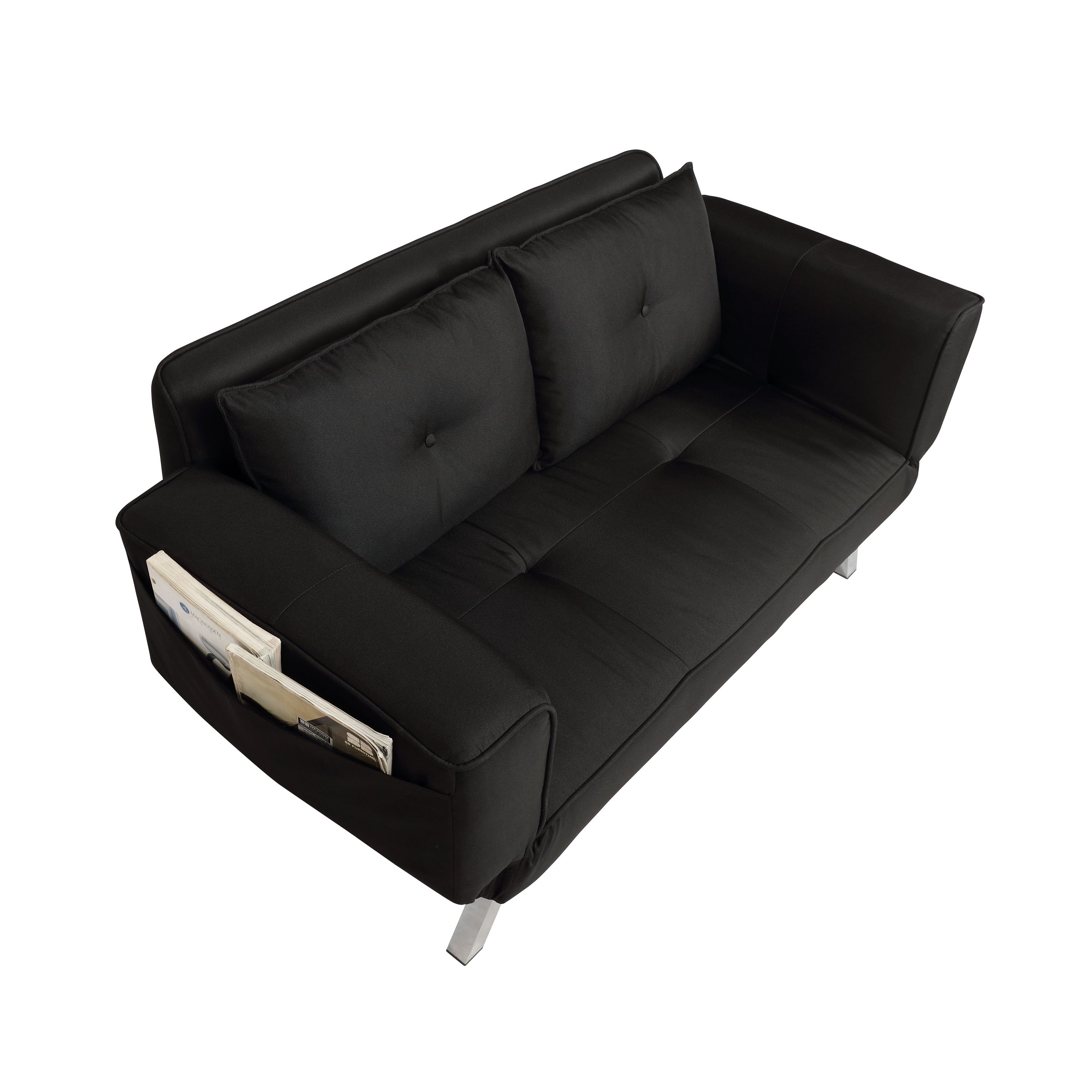 Miley Serta Black Convertible Sofa-5