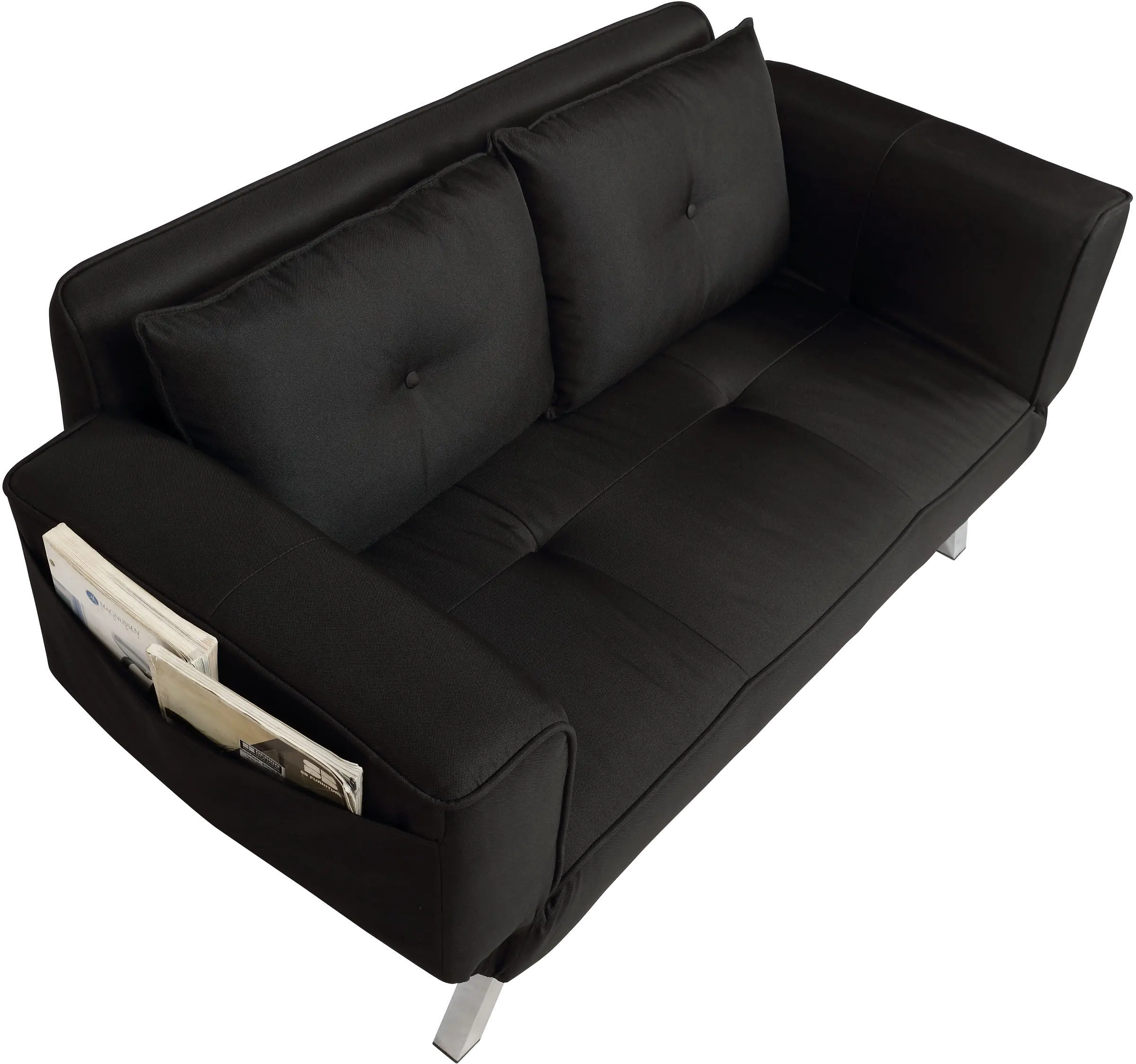 Miley Serta Black Convertible Sofa-5