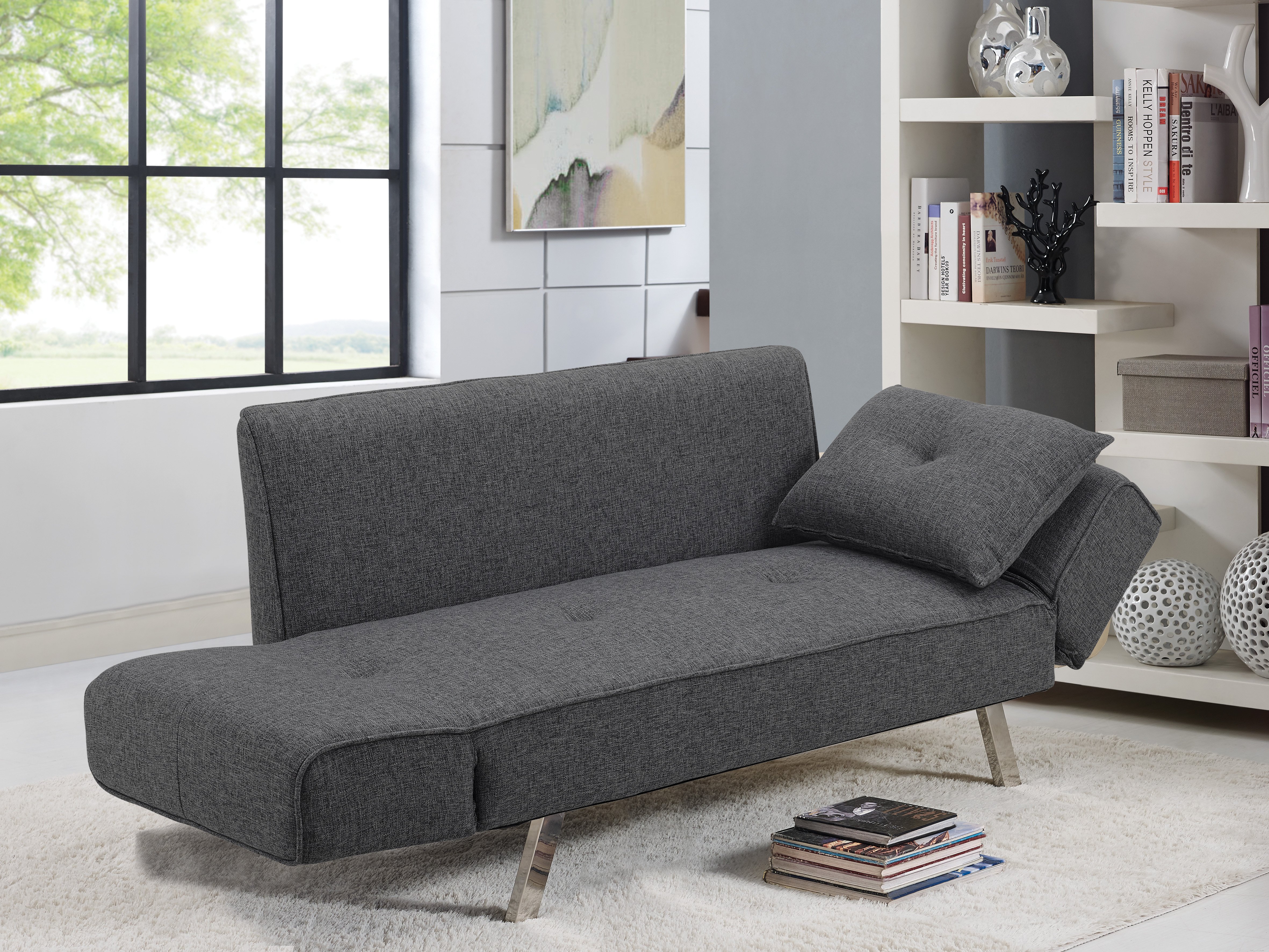 Miley Serta Gray Convertible Sofa-1