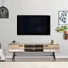 Aurora Mid-Century Modern 71 Warm Beige TV Bench