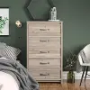 Bassinger Transitional Gray Oak 5-Drawer Dresser