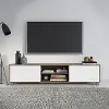 Hollywood Modern 71 White and Brown Wood Grain TV Stand with Doors
