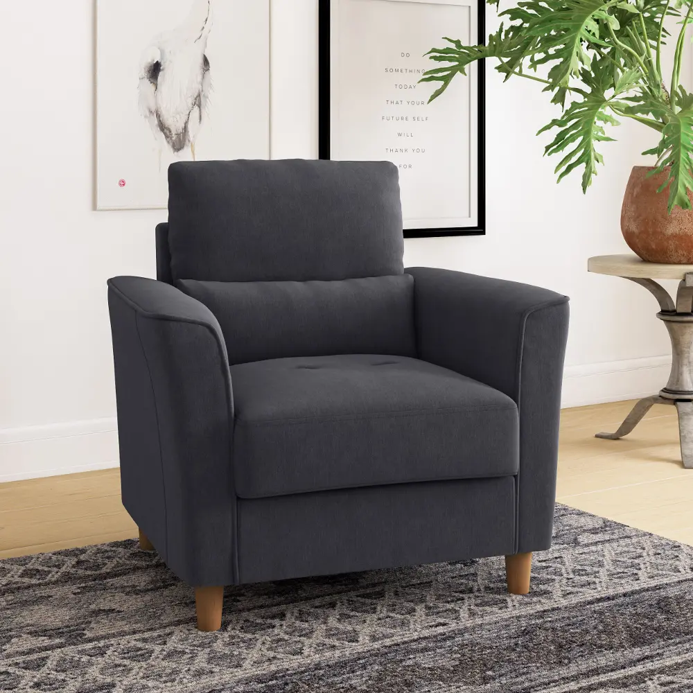 Georgia Contemporary Dark Grey Upholstered Accent Chair-1