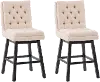 Boston Beige Upholstered Counter Height Stools - Set of 2