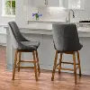 Boston Contemporary Set of Two Dark Grey Formed Back Counter Height Stools