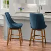 Boston Contemporary Set of Two Navy Blue Formed Back Counter Height Stools