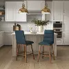 Boston Contemporary Set of Two Navy Blue Channel Tufted Counter Height Stools