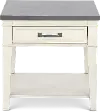 Del Mar Antique White and Gray End Table