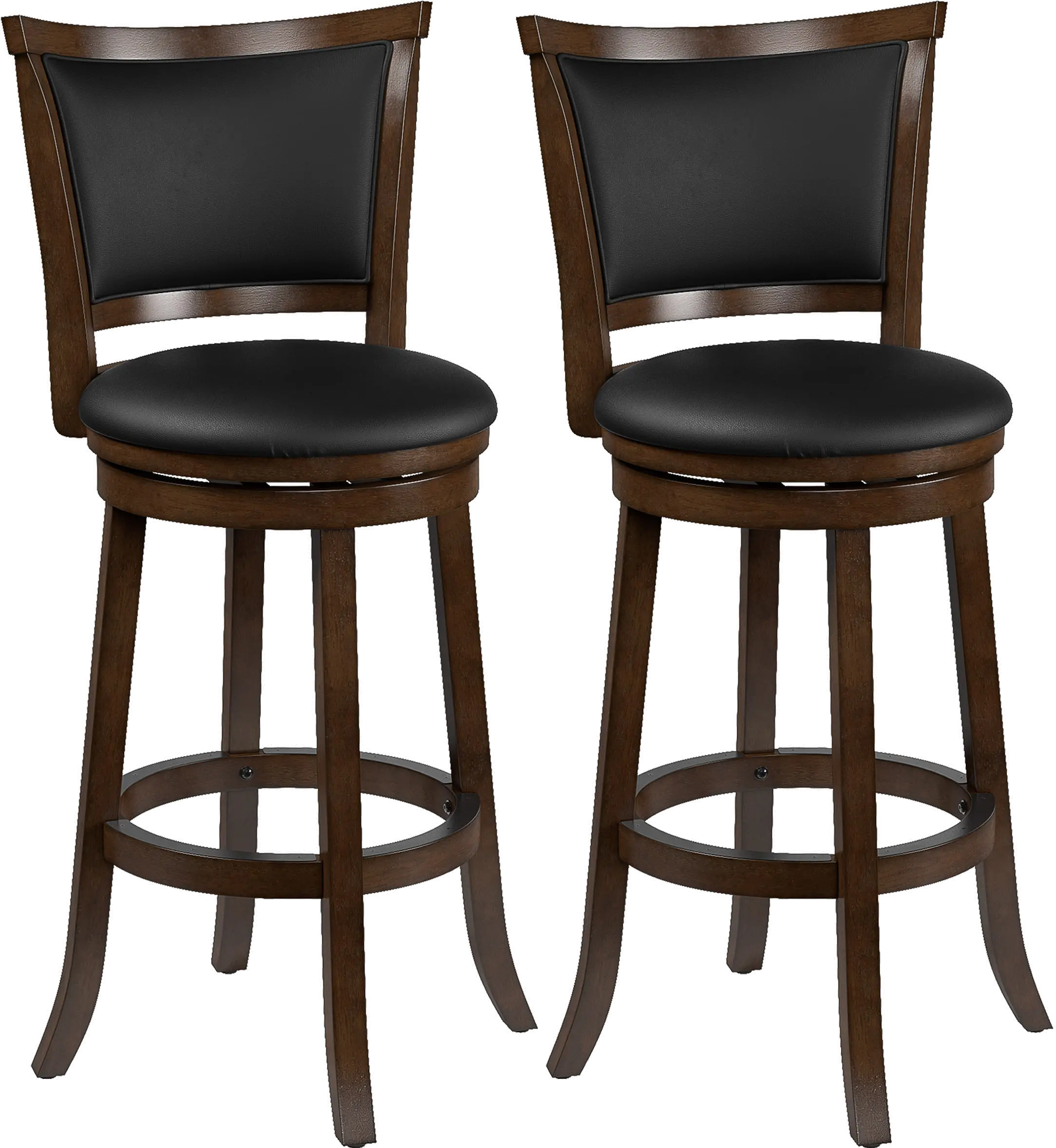 Woodgrove Contemporary Set of Two Black Wood Bar Height Stools-1