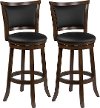 Woodgrove Contemporary Set of Two Black Wood Bar Height Stools