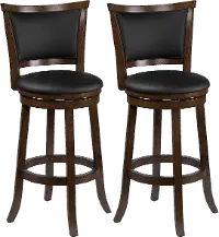 Woodgrove Contemporary Set of Two Black Wood Bar Height Stools