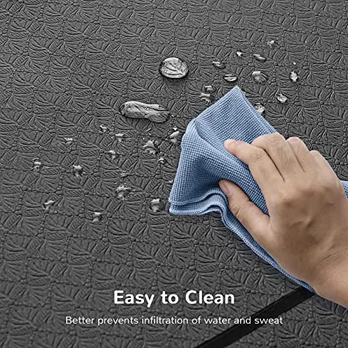 Letsfit Black and Gray Yoga Mat-7