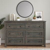 Farmington Farmhouse Weathered Oak 6-Drawer Dresser