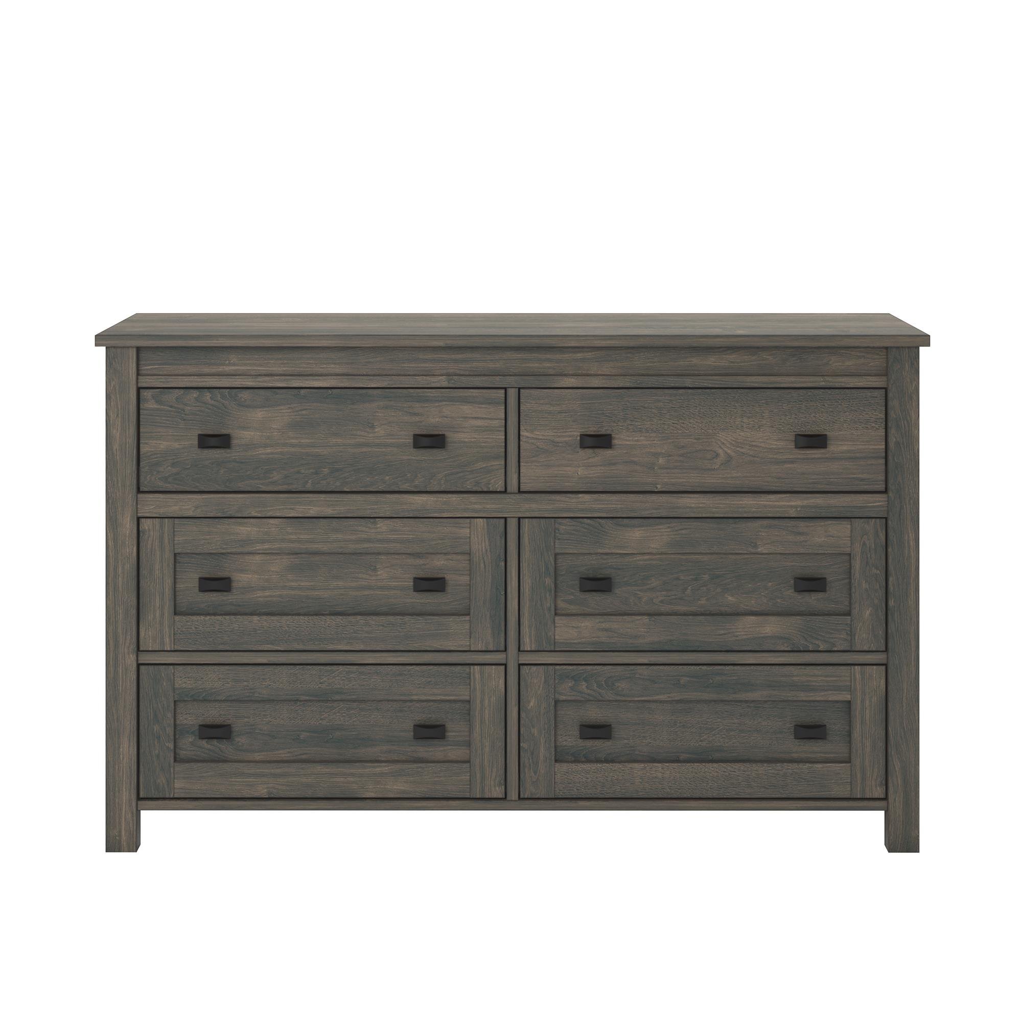 Farmington Farmhouse Weathered Oak 6-Drawer Dresser-3