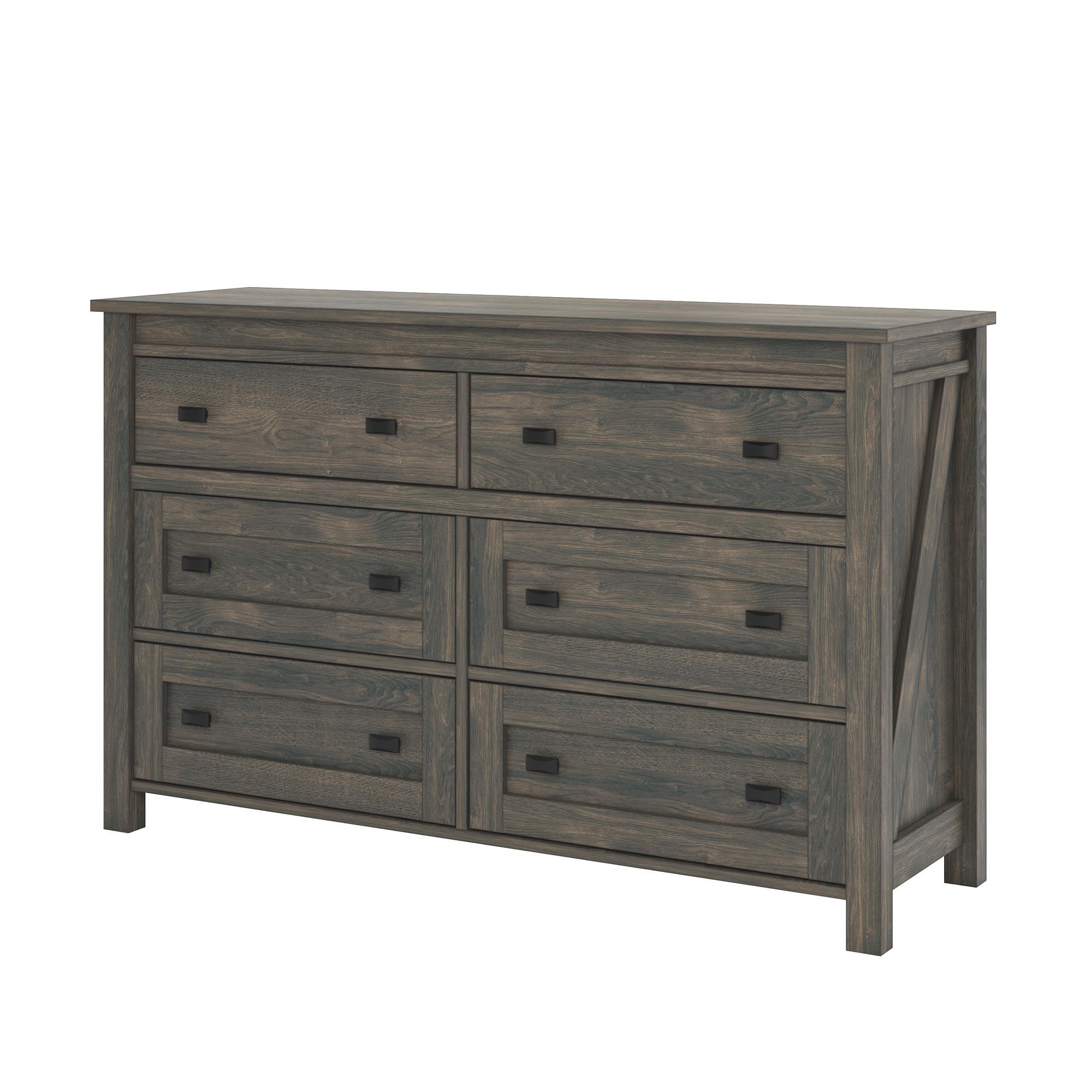 Farmington Farmhouse Weathered Oak 6-Drawer Dresser-4