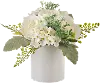 White Rose And Hydrangea Arrangement