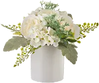 White Rose And Hydrangea Arrangement