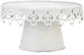 12 Inch White Scalloped Pedestal