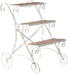 31.25 Inch White Tiered Plant Stand