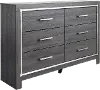 Halo Gray and Chrome Dresser