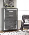 Halo Gray and Chrome Chest of Drawers