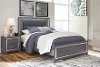 Halo Gray and Chrome Full Bed with LED Lights