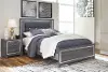Halo Gray and Chrome Full Bed with LED Lights