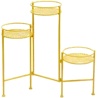 Spring Fling Yellow Metal Folding Plant Stand