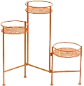 Spring Fling Orange Metal Folding Plant Stand
