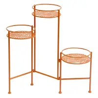Spring Fling Orange Metal Folding Plant Stand