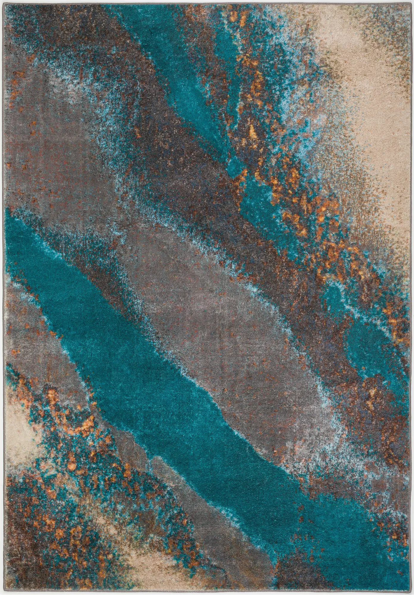 BR100MO8X10 Brisbane 8 x 10 Teal Moonstruck Area Rug-1
