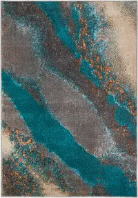BR100MO8X10 Brisbane 8 x 10 Teal Moonstruck Area Rug