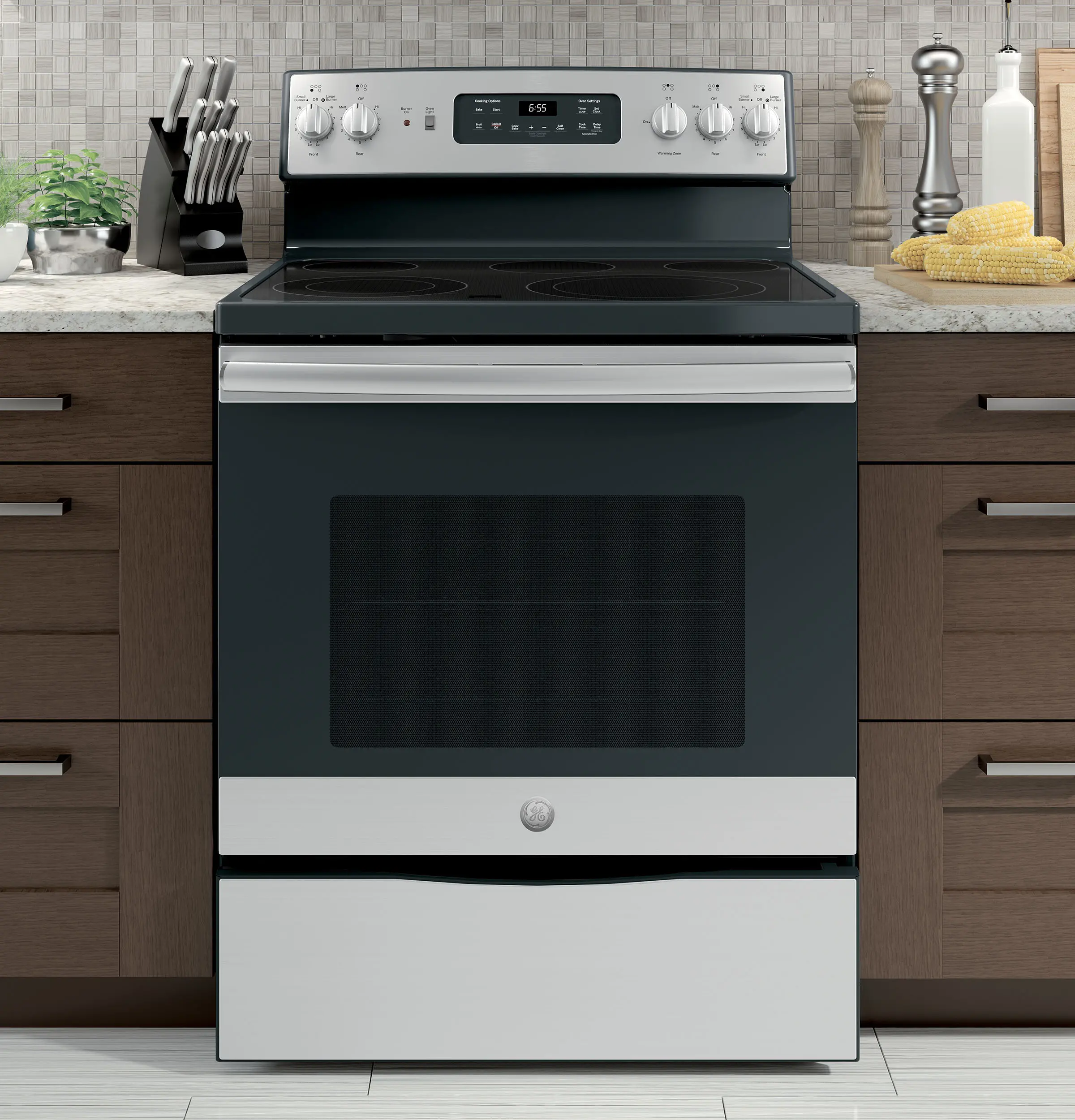 JB655SKSS GE Electric Convection Range - Stainless Steel-8