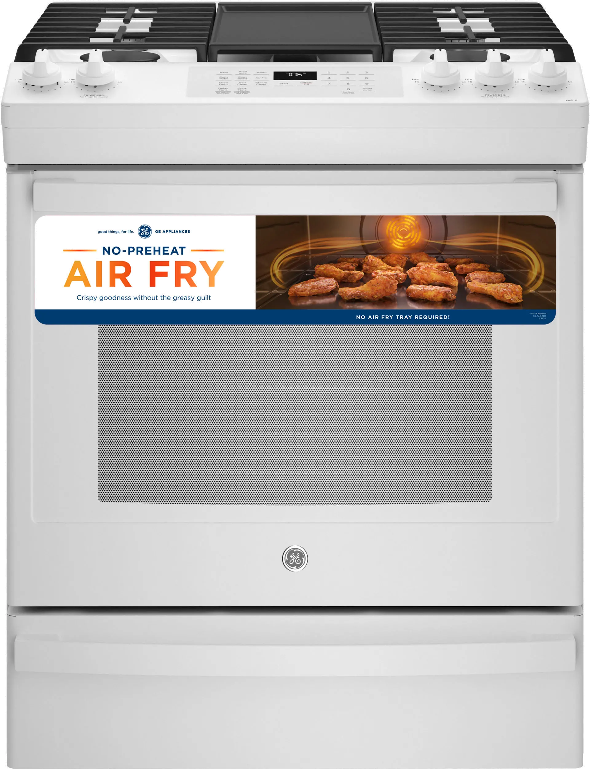 JGS760DPWW GE 30 Inch Slide In Gas Range - White-1